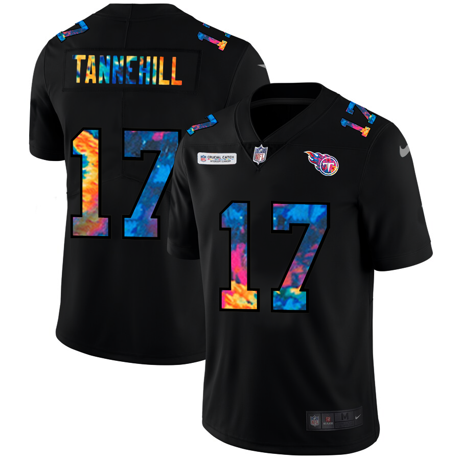 NFL Tennessee Titans #17 Ryan Tannehill Men Nike MultiColor Black 2020 Crucial Catch Vapor Untouchable Limited Jersey